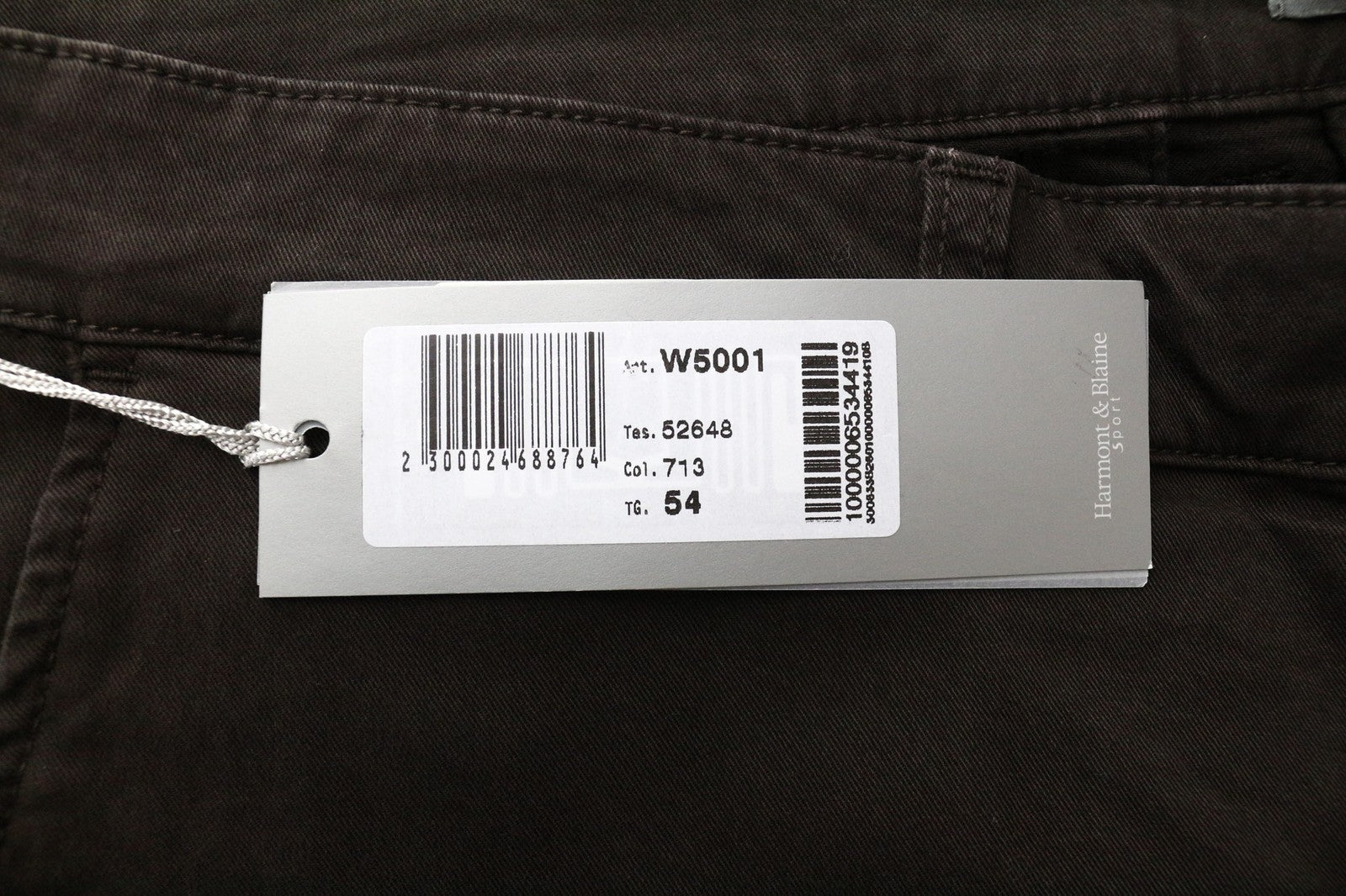 HARMONT & BLAINE Men's Trousers 54 Dark Brown Cotton Stretch Casual Pants