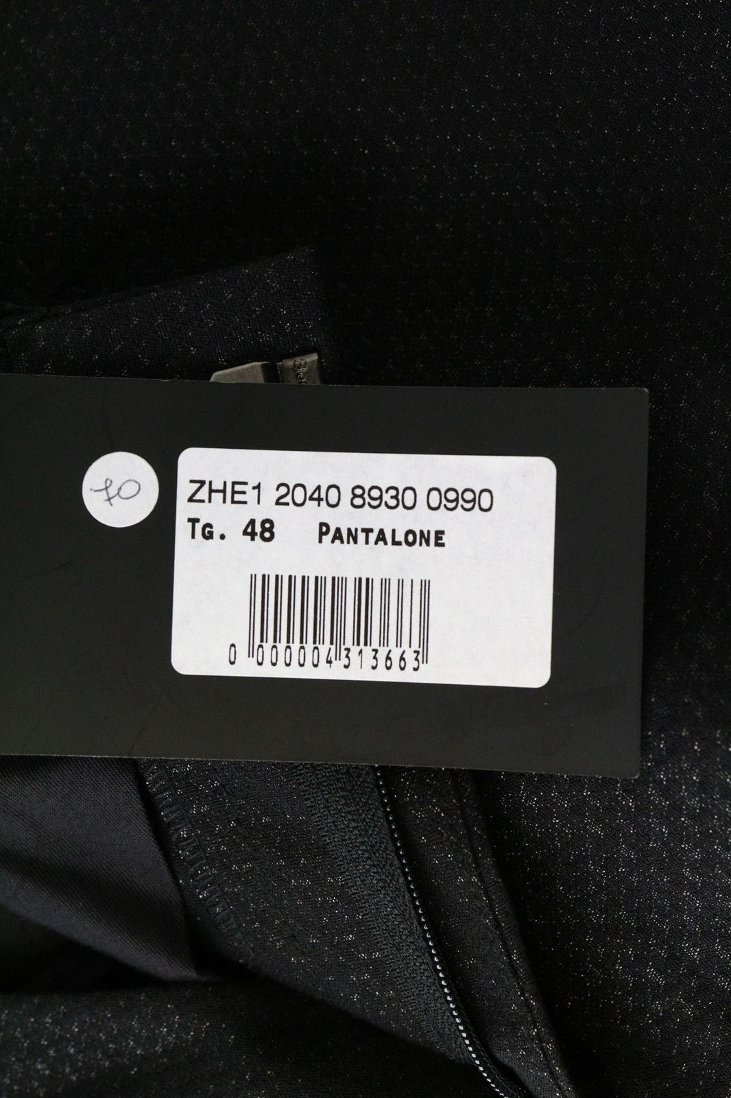 JOHN RICHMOND Men's Trousers UK46 Black Cotton Blend Flat Front Shiny Thread