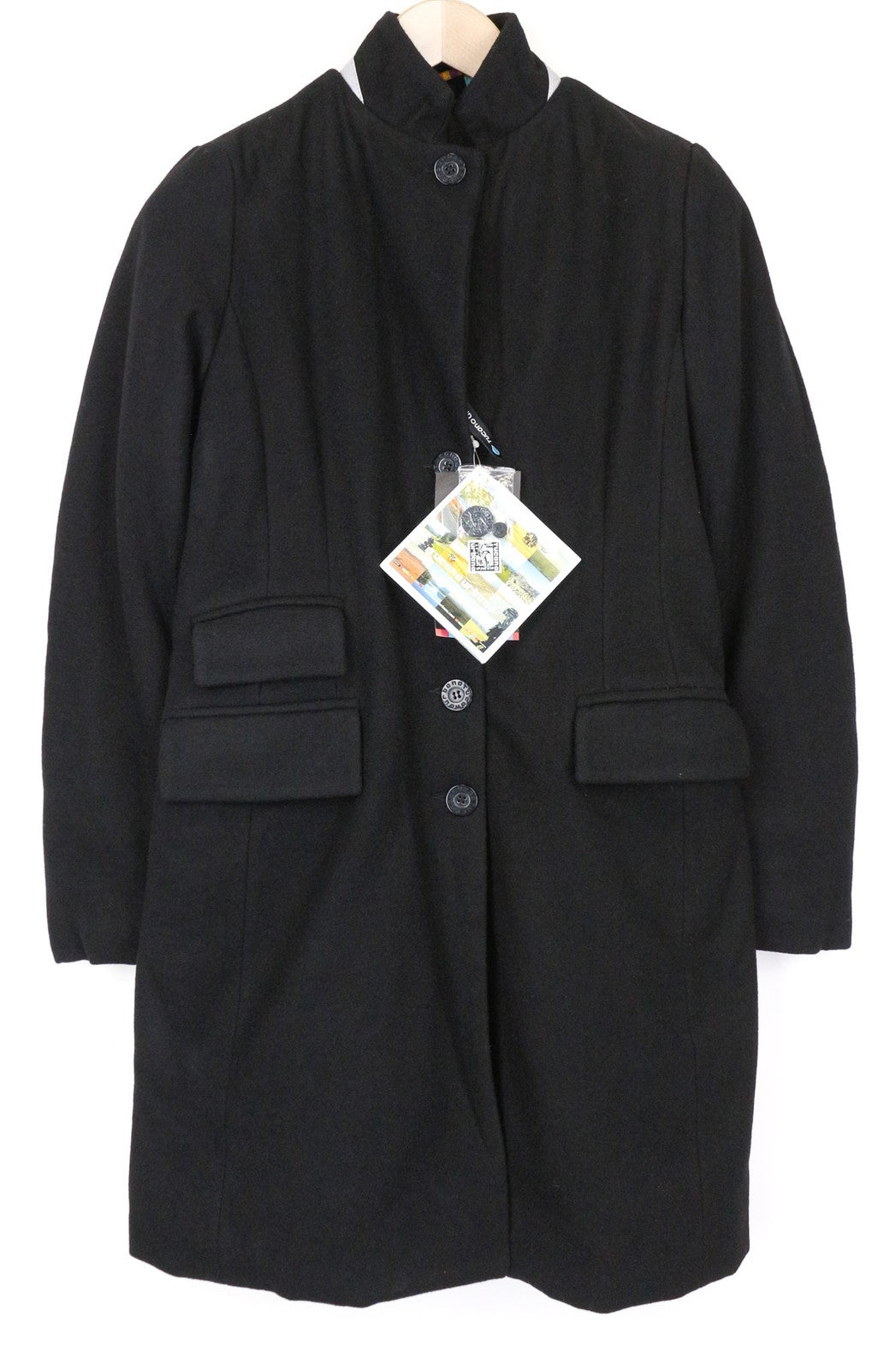 TUCANO URBANO New Carmen Women's Coat IT40 Black Wool Moto Single-Breasted