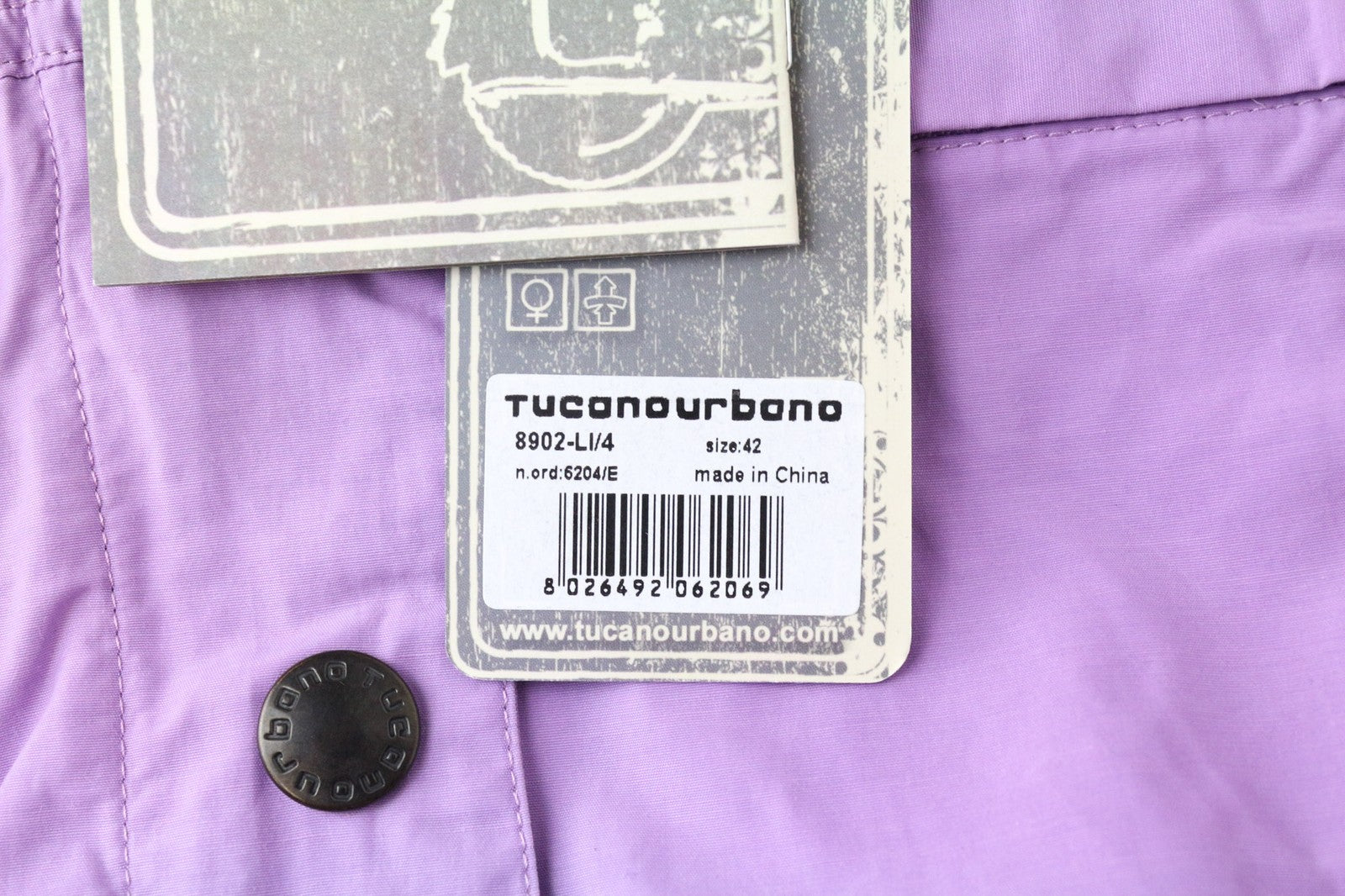 TUCANO URBANO Demetra Women's Jacket IT42 Purple Cotton Blend Windproof