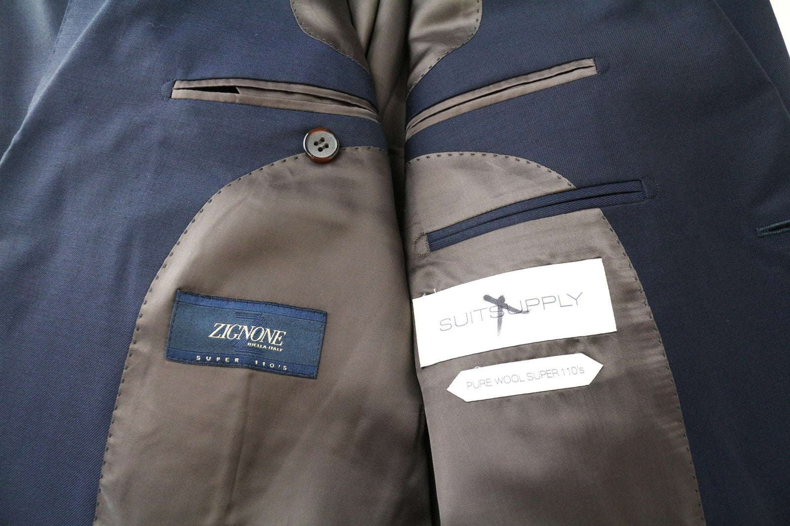 SUITSUPPLY Napoli Men's Blazer UK42R Blue Wool Super 110s Zignone Classic Fit