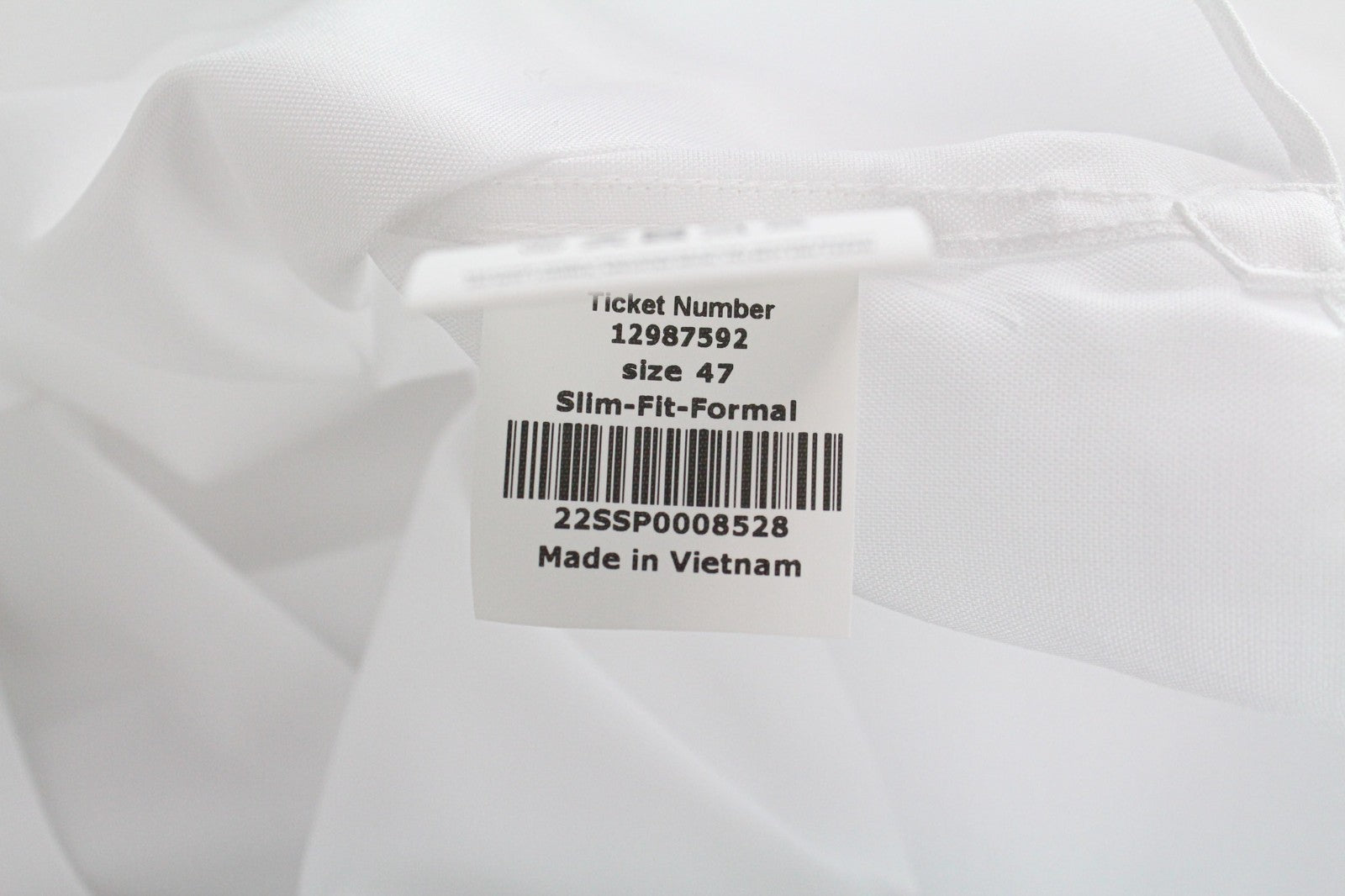 SUITSUPPLY Men's Formal Shirt 47 White Slim Traveller Cotton Button-Up