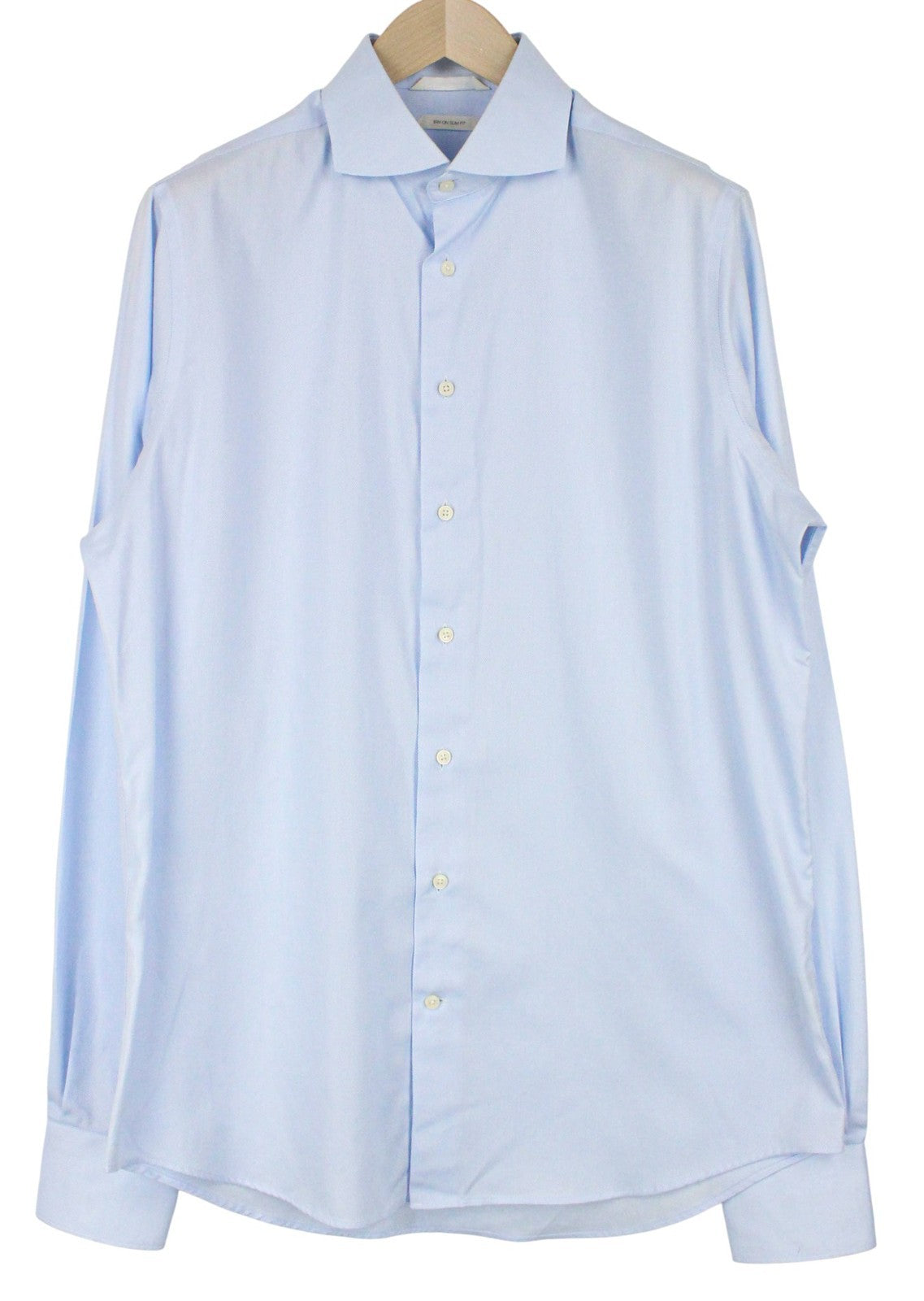 SUITSUPPLY Men's Formal Shirt 41L/16L Light Blue Slim Cutaway Pure Cotton