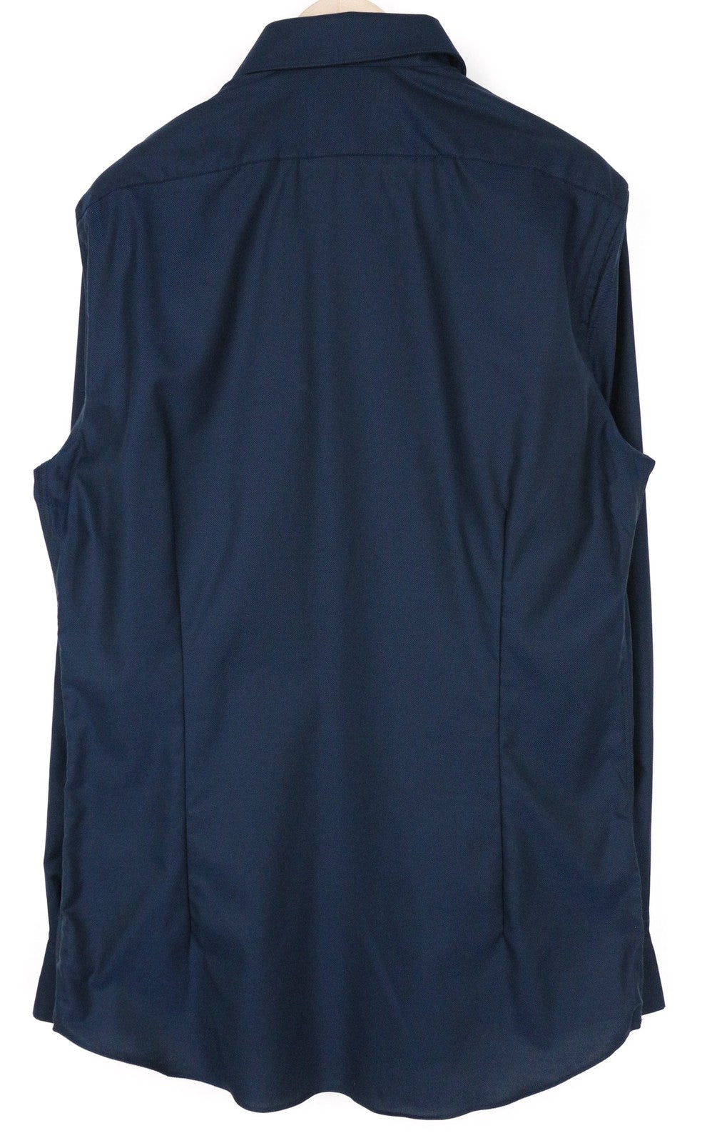 SUITSUPPLY Men's Formal Shirt 43L Marine Blue Melange Extra Slim Traveller