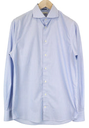 SUITSUPPLY Men's Formal Shirt 39/15 1/2 Blue Striped Cotton Cutaway