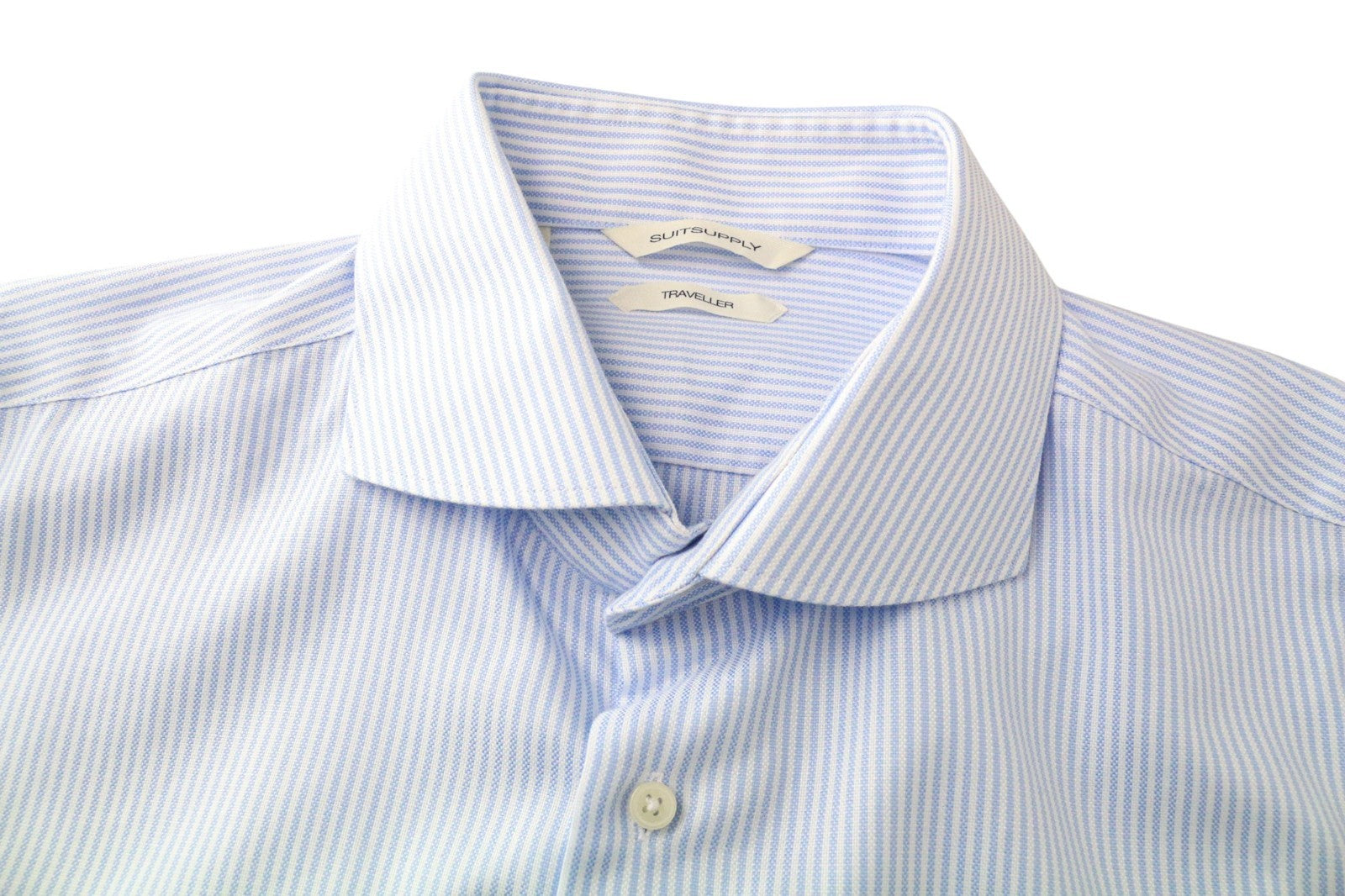 SUITSUPPLY Traveller Men's Formal Shirt 43/17 Extra Slim Blue Cotton