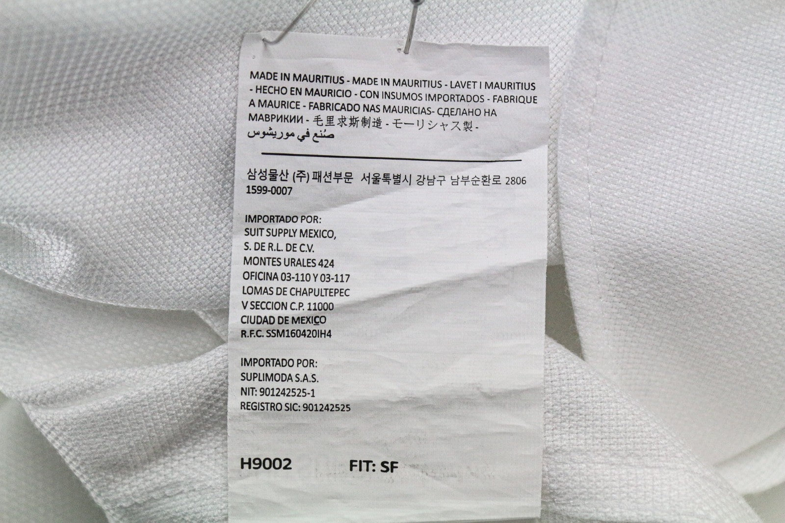 SUITSUPPLY Men's Formal Shirt 42.7/16 1/2L White Slim Traveller Cotton