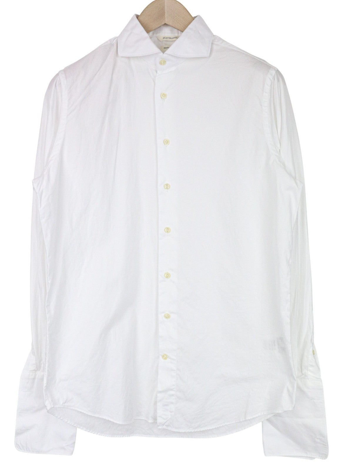 SUITSUPPLY Men's Formal Shirt 39/15 1/2 White Slim Egyptian Cotton Cuff