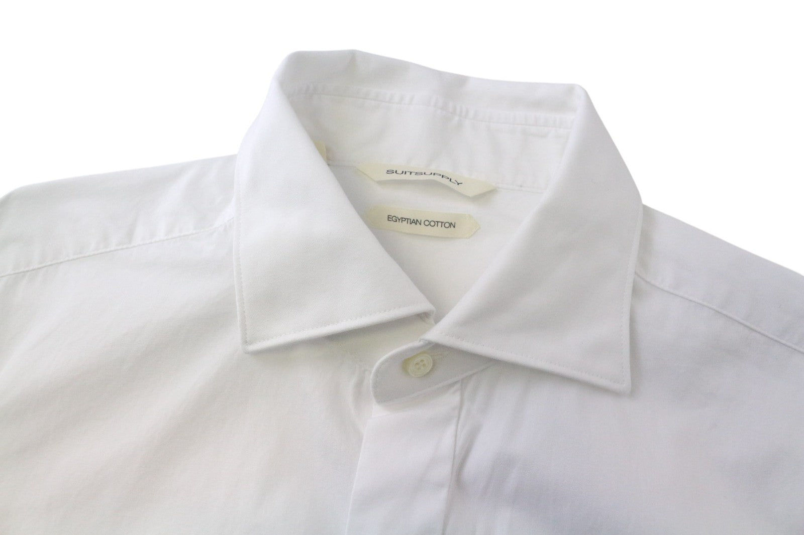 SUITSUPPLY Men's Formal Shirt 41/16 White Slim Egyptian Cotton Classic