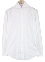 SUITSUPPLY Men's Formal Shirt 40/15 3/4 White Cotton Stretch Twill
