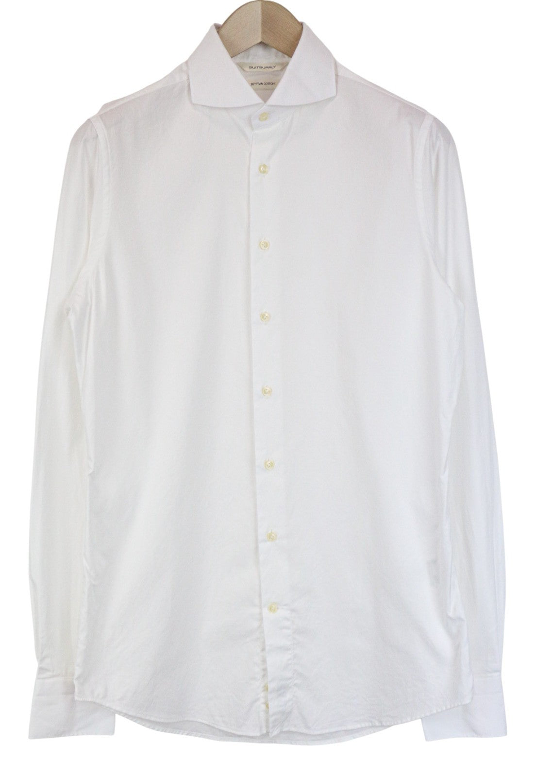 SUITSUPPLY Men's Formal Shirt 39L/15 1/2L White Extra Slim Egyptian Cotton