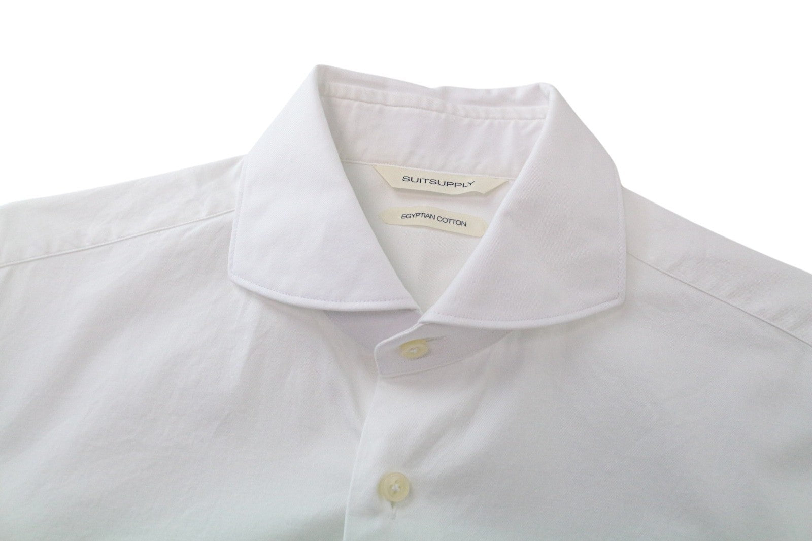 SUITSUPPLY Men's Formal Shirt 39L/15 1/2L White Extra Slim Egyptian Cotton