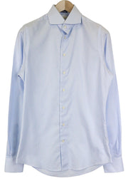 SUITSUPPLY Men's Formal Shirt 38L/15L Blue Striped Extra Slim Pure Cotton