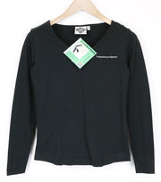 TUCANO URBANO T-TU Lady Women's XS Black Long Sleeve V-Neck Cotton T-Shirt