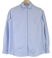 SUISTUDIO Women's 34R Blue Pure Cotton Classic Button-Up Long Sleeve Shirt