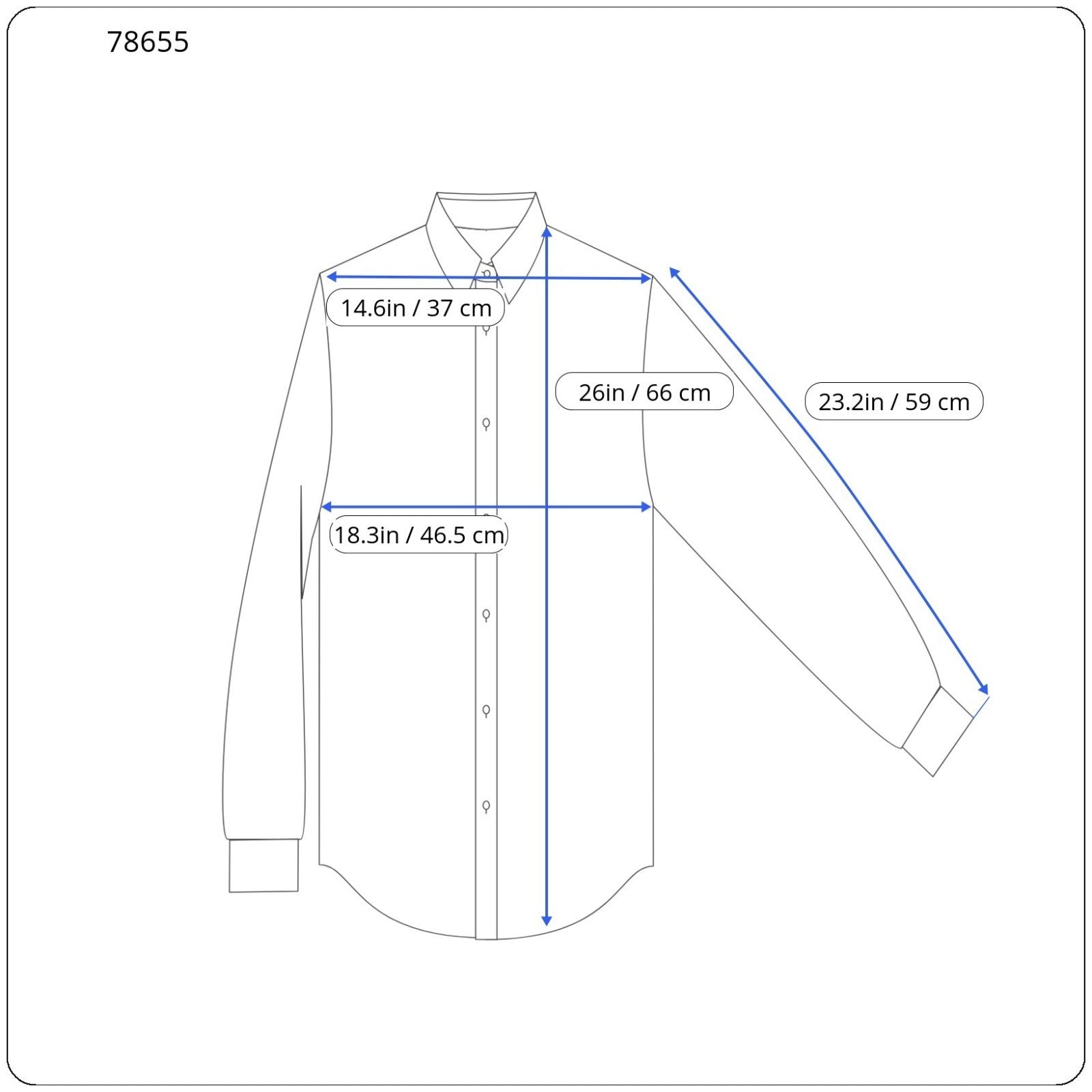 SUISTUDIO Women's 34R Blue Pure Cotton Classic Button-Up Long Sleeve Shirt