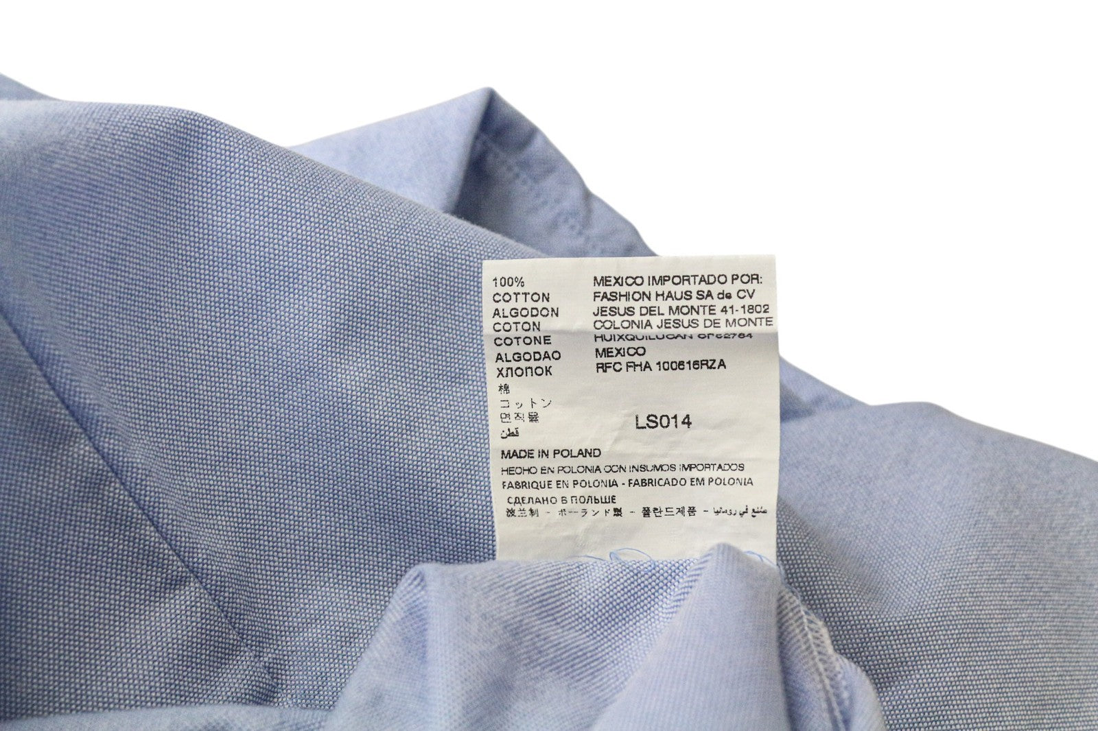 SUISTUDIO Women's 34R Blue Pure Cotton Classic Button-Up Long Sleeve Shirt