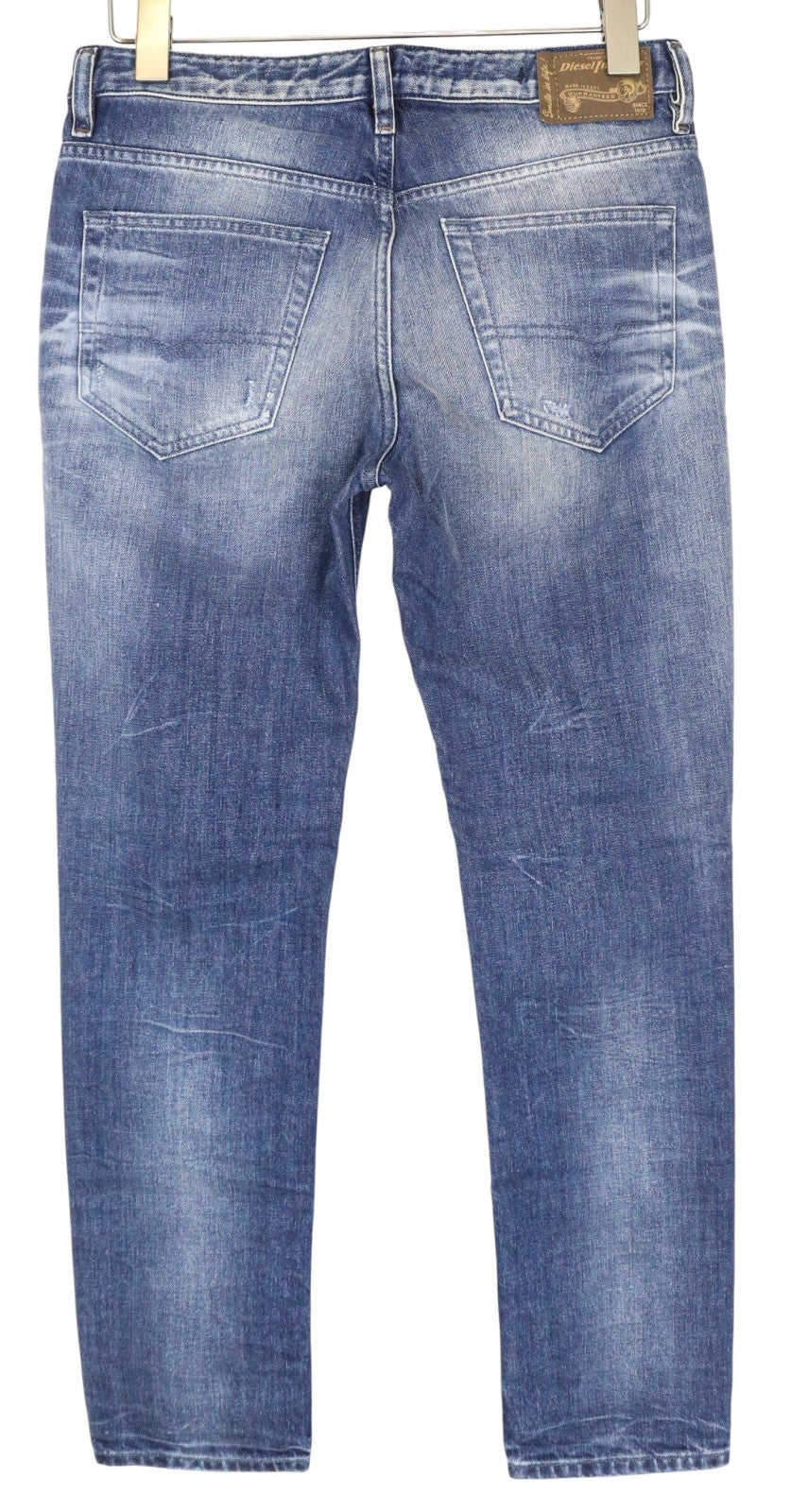 DIESEL Rizzo 0848I Women's W26/L32 Blue Ripped Slim Straight Pure Cotton