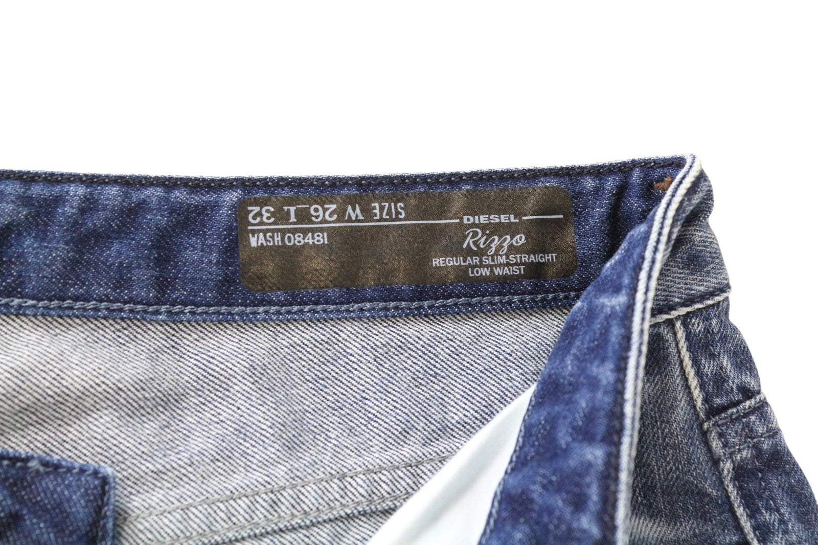 DIESEL Rizzo 0848I Women's W26/L32 Blue Ripped Slim Straight Pure Cotton