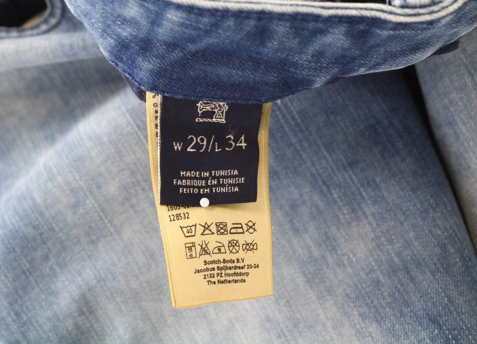 SCOTCH & SODA Skim Men's W29/L34 Skinny Blue Cotton Stretch Faded Jeans