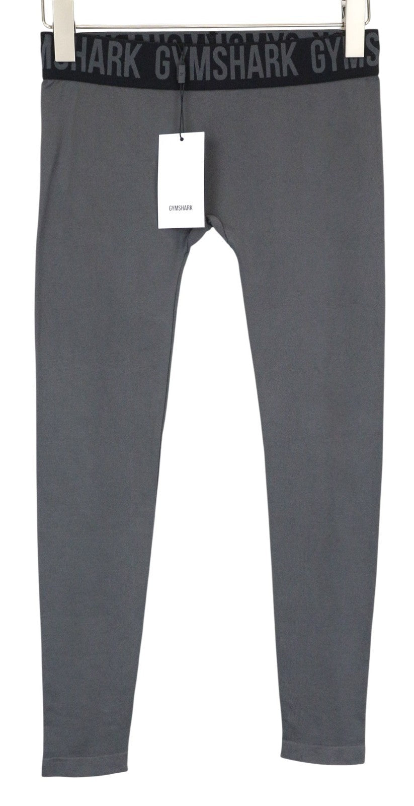 GYMSHARK Women's S Grey Stretch Pull-On Activewear Leggings with Logo