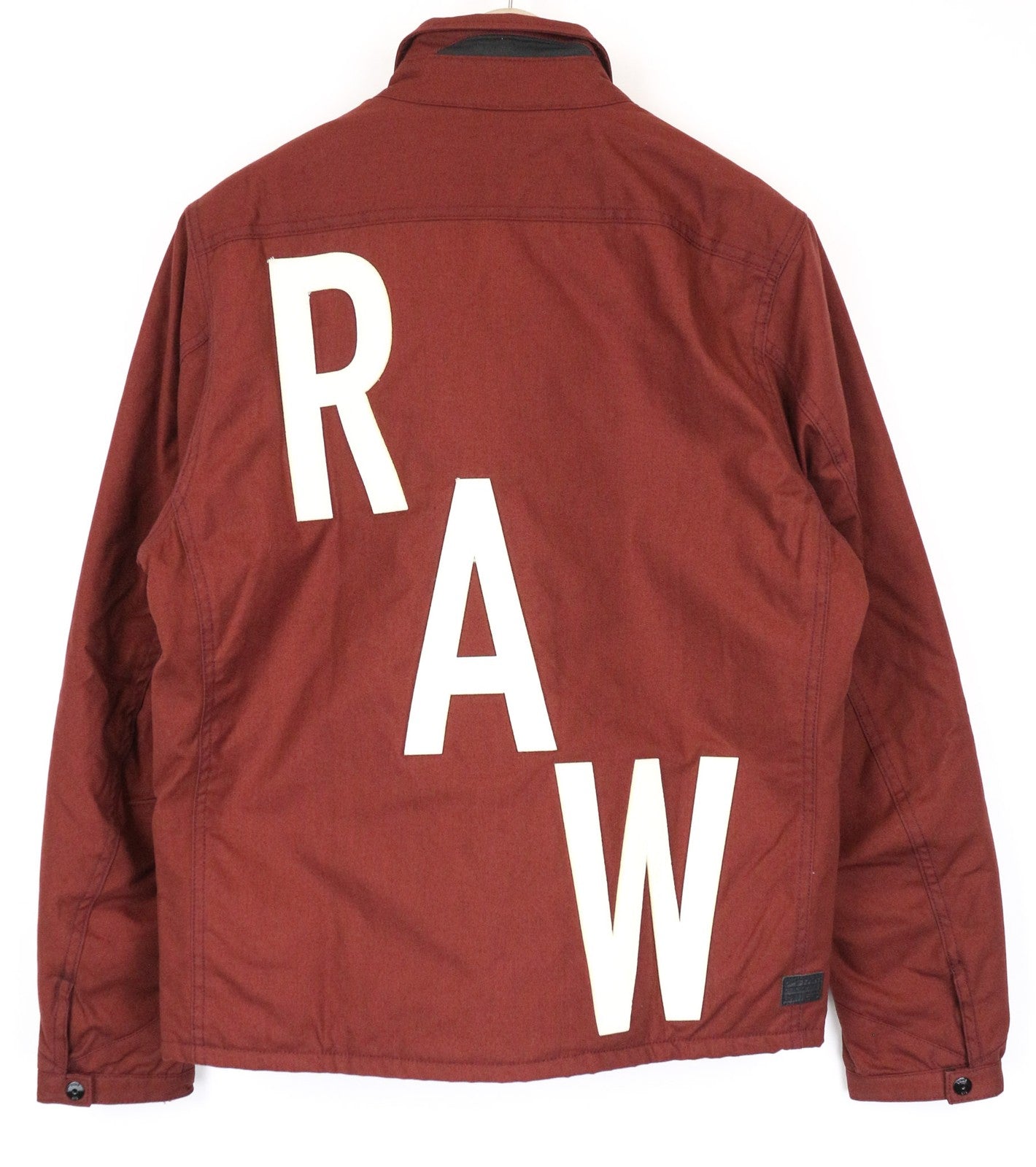 G-STAR RAW Men's M Brown Cotton Collared Jacket Single-Breasted Logoed