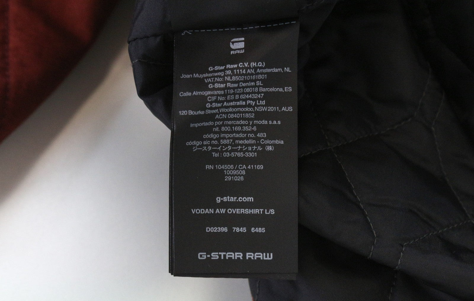 G-STAR RAW Men's M Brown Cotton Collared Jacket Single-Breasted Logoed