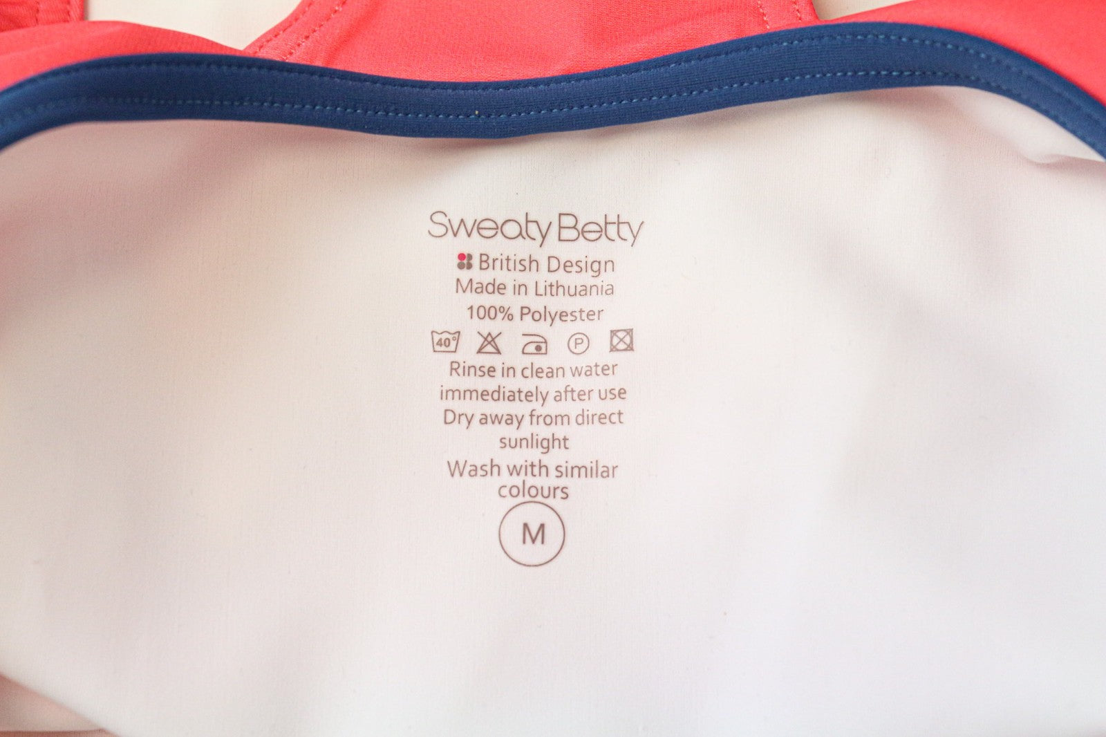 SWEATY BETTY Medalist Women's M Pink One Piece Cross Back Swimsuit