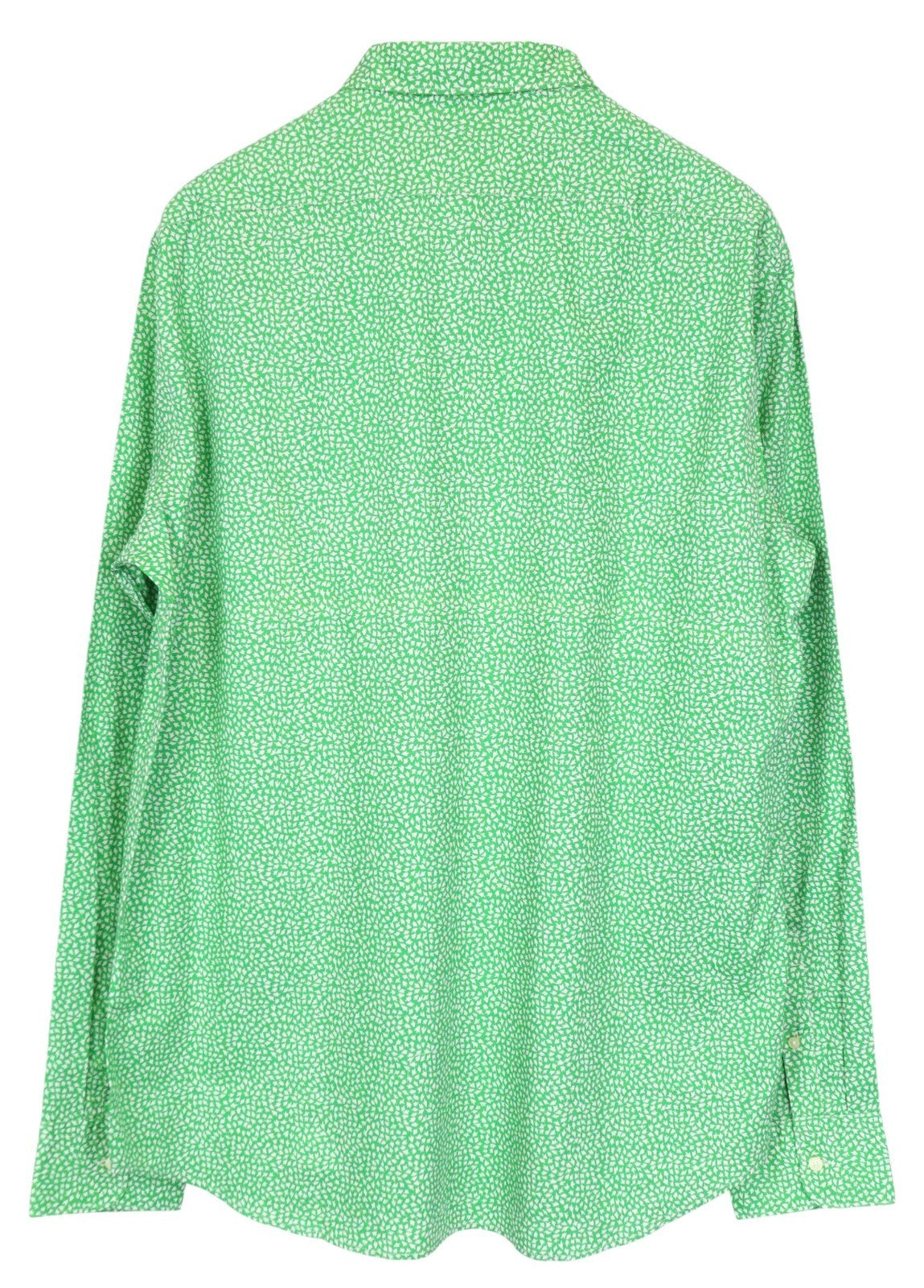 REPLAY Men's 2XL Green Patterned Cotton Long Sleeve Regular Fit Shirt