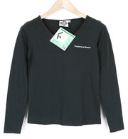 TUCANO URBANO Women's XS Black Cotton Long Sleeve V-Neck Pullover Tee