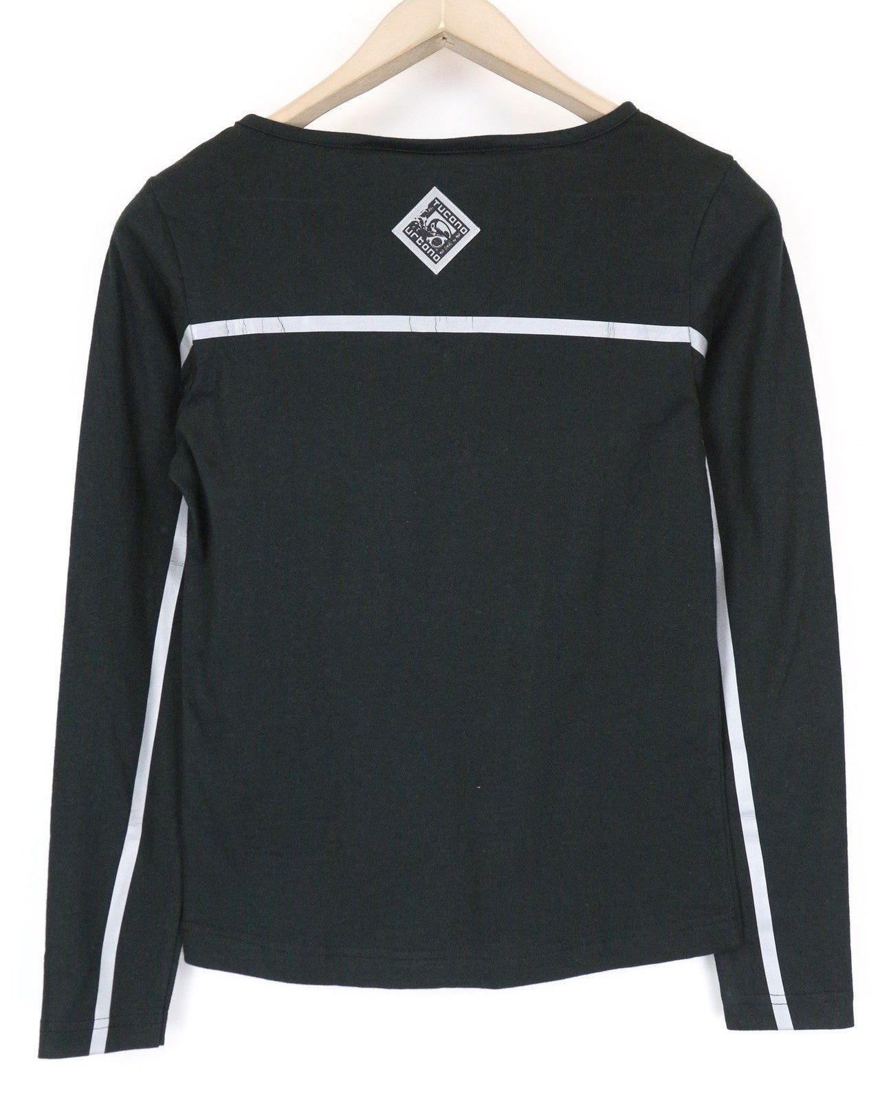 TUCANO URBANO Women's XS Black Cotton Long Sleeve V-Neck Pullover Tee