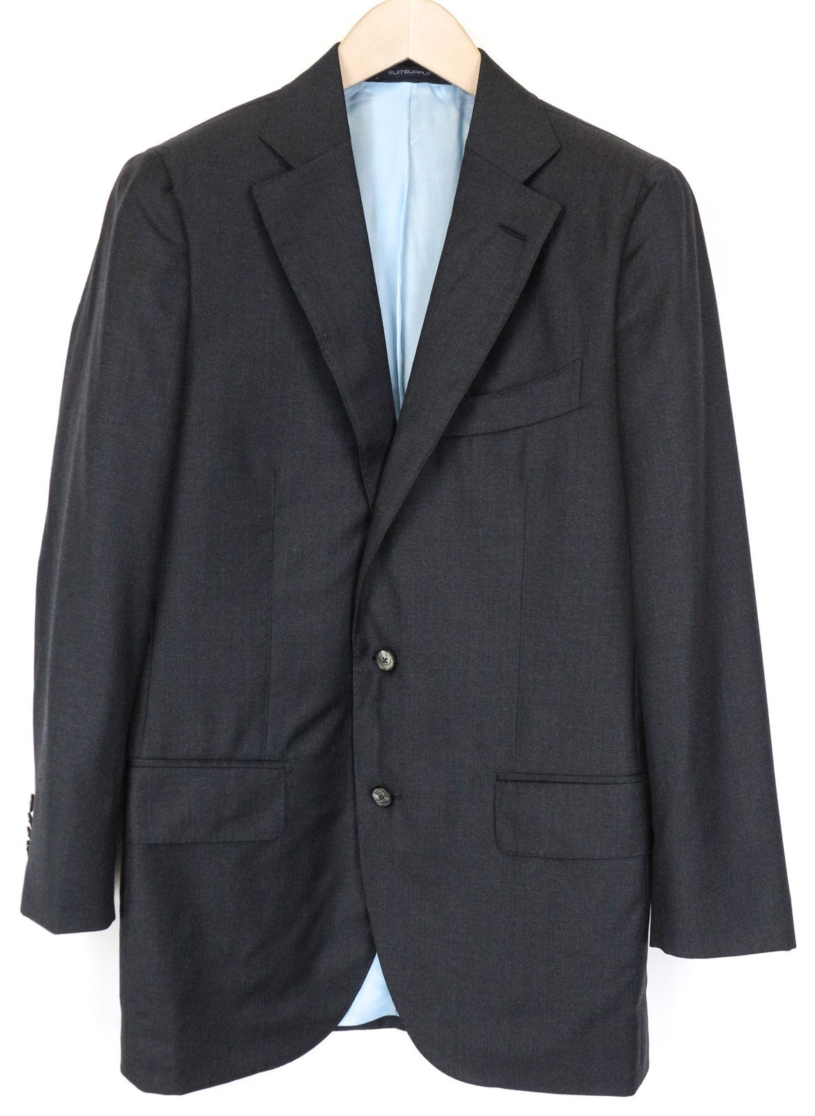 SUITSUPPLY La Spalla Men's UK40R Grey Wool Classic Single-Breasted Blazer