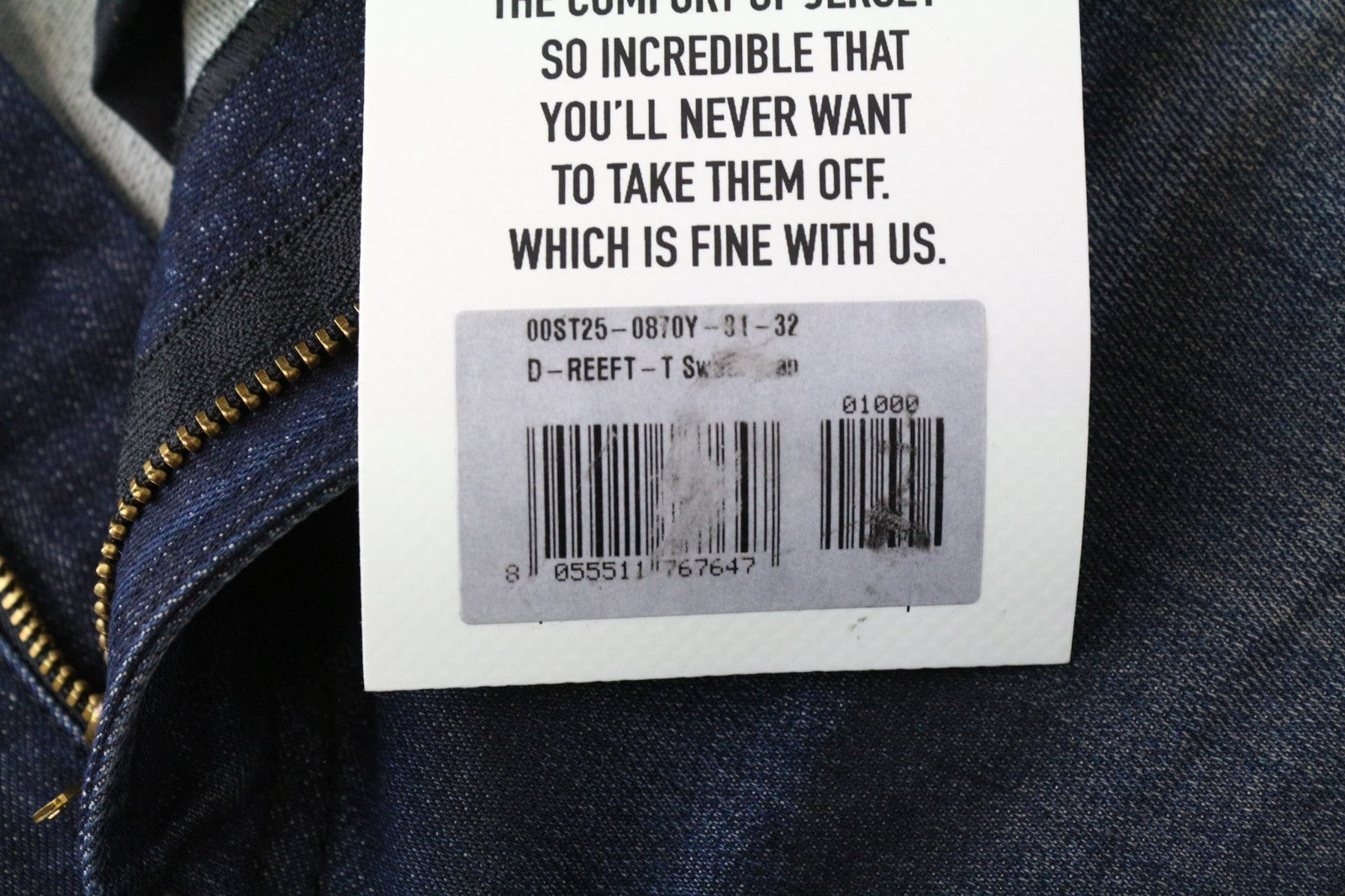 DIESEL D-Reeft-T 0870Y Men's W32 Blue Jogg Sweat Skinny Cotton Stretch