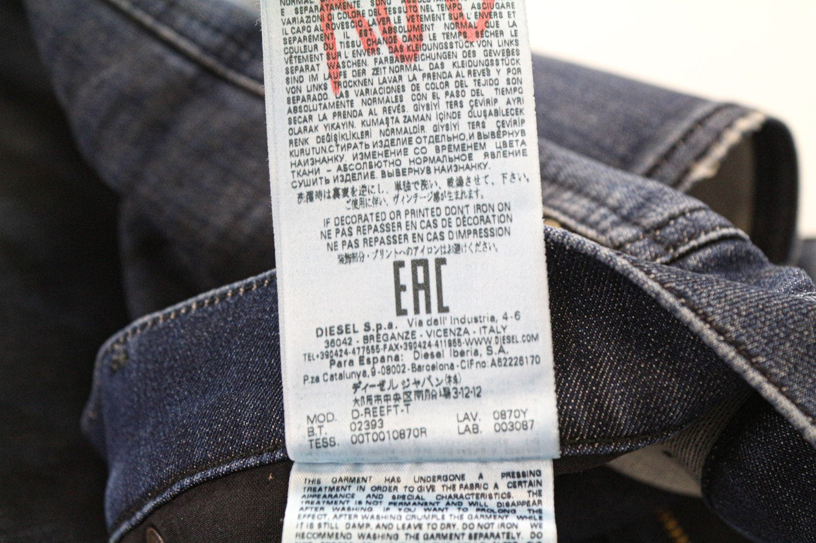 DIESEL D-Reeft-T 0870Y Men's W32 Blue Jogg Sweat Skinny Cotton Stretch