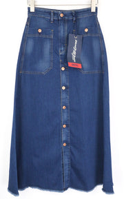 DIESEL D-Rhita-NE 069IG Women's W25 Long Denim Blue Cotton Stretch Skirt Jogg