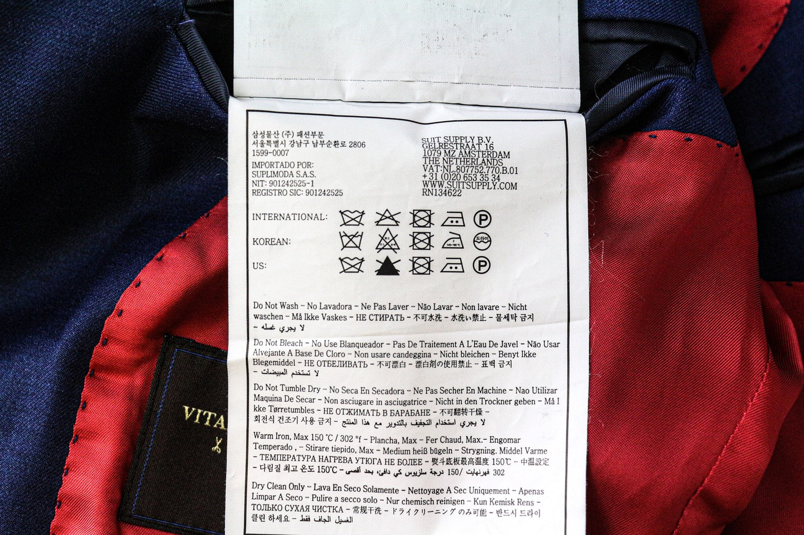 SUITSUPPLY La Spalla Men's UK36S Blue Wool Single-Breasted Formal Blazer