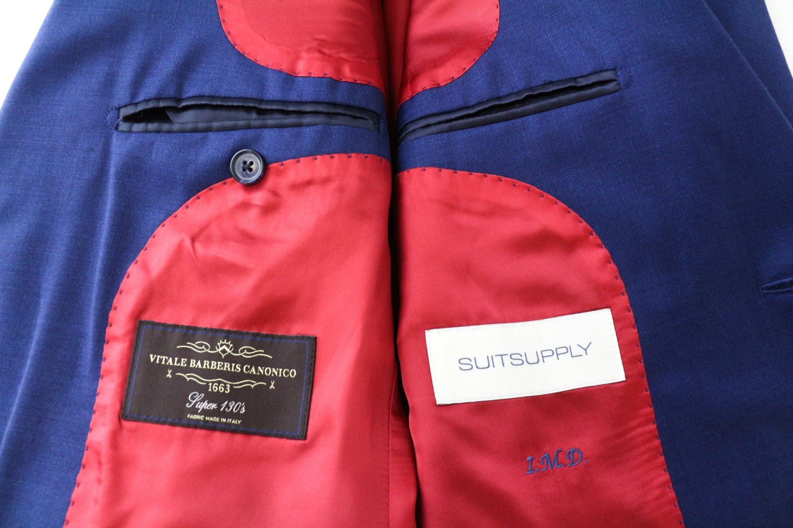 SUITSUPPLY La Spalla Men's UK36S Blue Wool Single-Breasted Formal Blazer