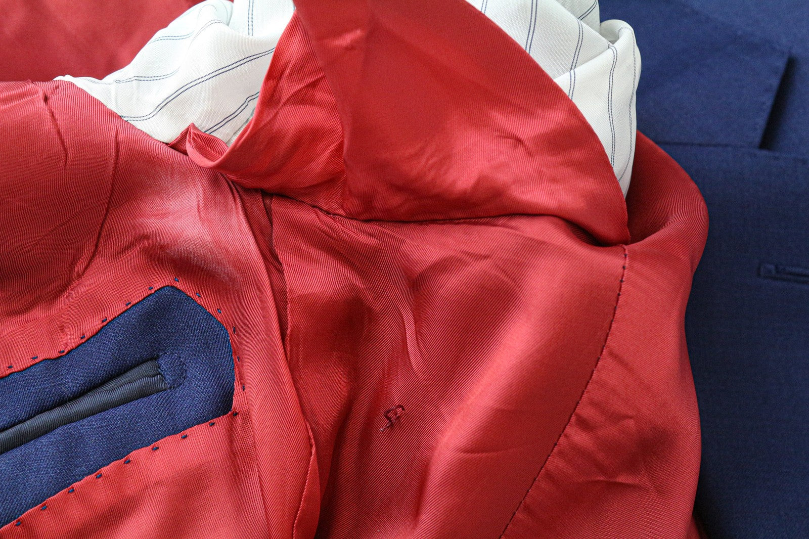 SUITSUPPLY La Spalla Men's UK36S Blue Wool Single-Breasted Formal Blazer