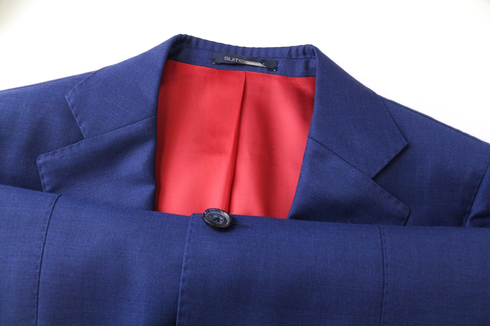 SUITSUPPLY La Spalla Men's UK36S Blue Wool Single-Breasted Formal Blazer