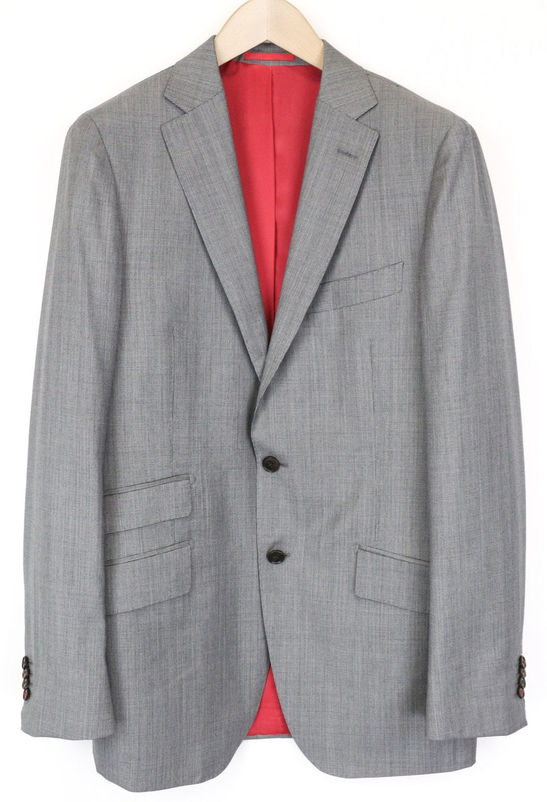 SUITSUPPLY Sienna Men's UK40L Grey Wool Patterned Single-Breasted Blazer