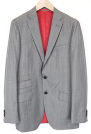 SUITSUPPLY Sienna Men's UK40L Grey Wool Patterned Single-Breasted Blazer