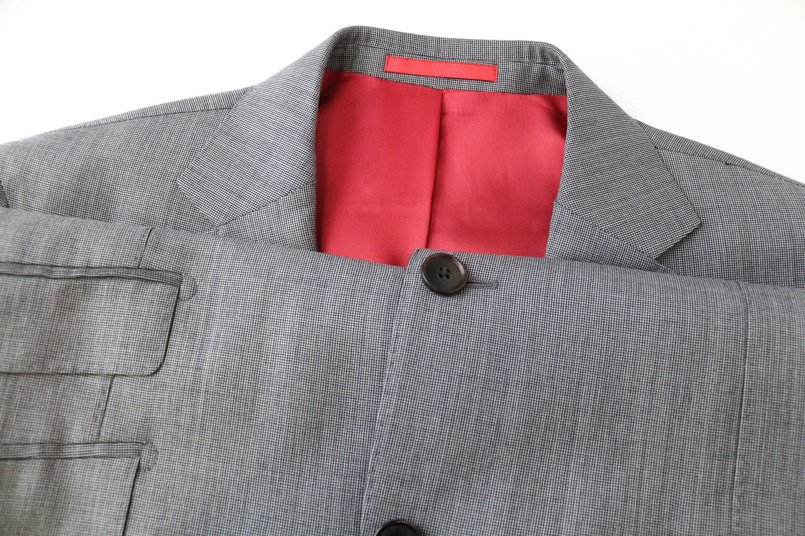 SUITSUPPLY Sienna Men's UK40L Grey Wool Patterned Single-Breasted Blazer