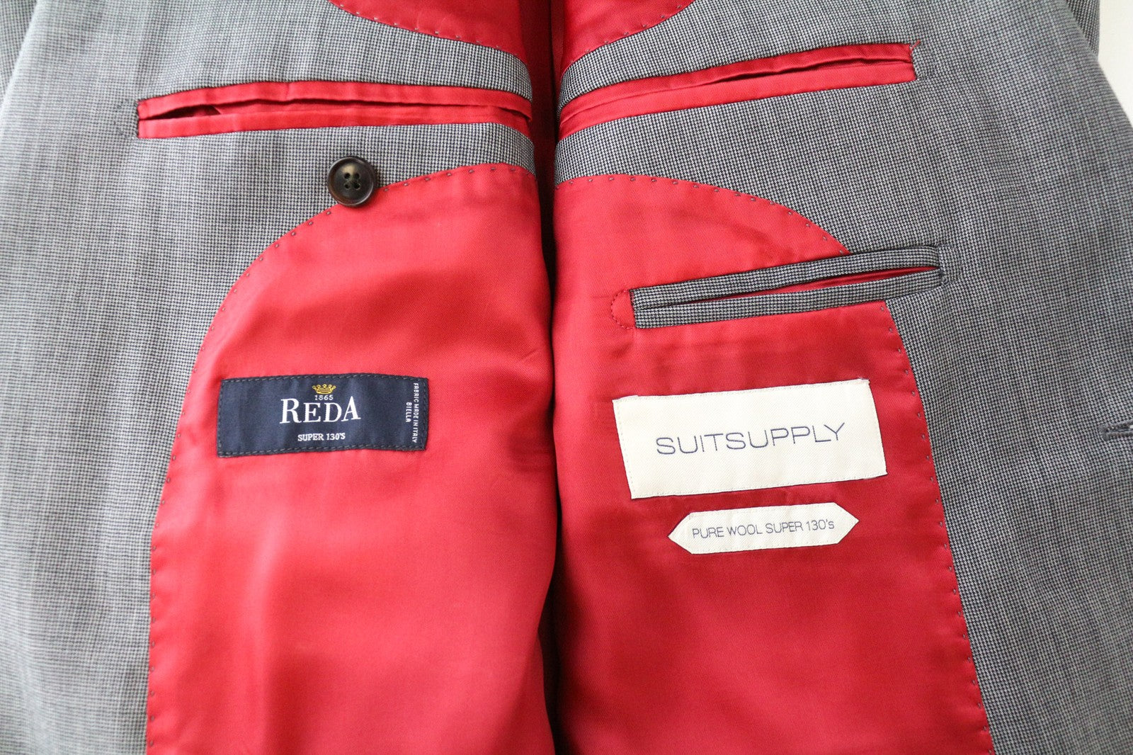 SUITSUPPLY Sienna Men's UK40L Grey Wool Patterned Single-Breasted Blazer