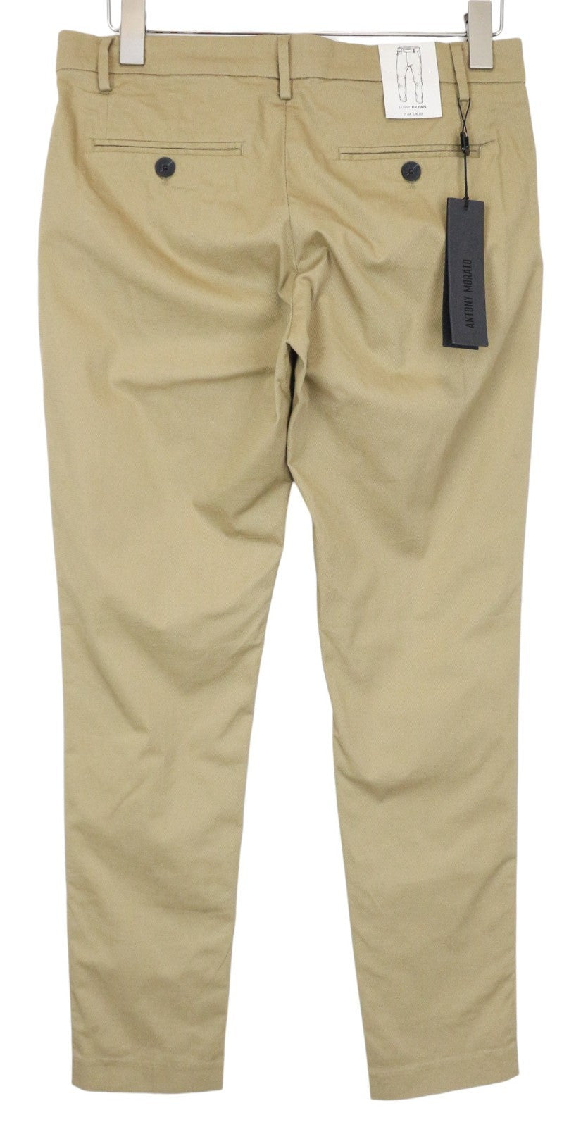 ANTONY MORATO Bryan Men's 44/30 Beige Cotton Stretch Skinny Pleated Pants