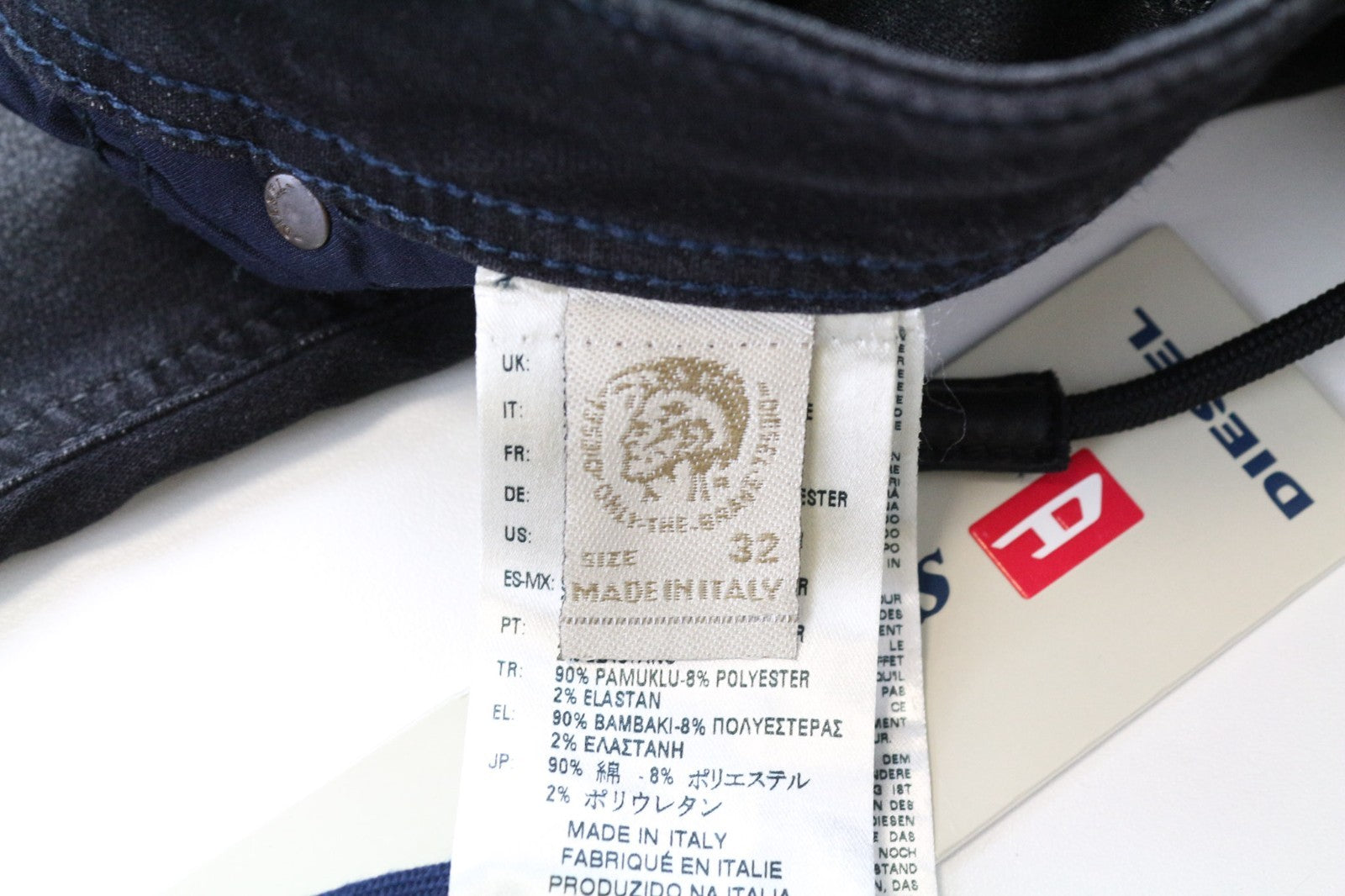 DIESEL Krooley CB-NE 084JB Men's W32 Jogg Sweat Black Coated Slim RRP320