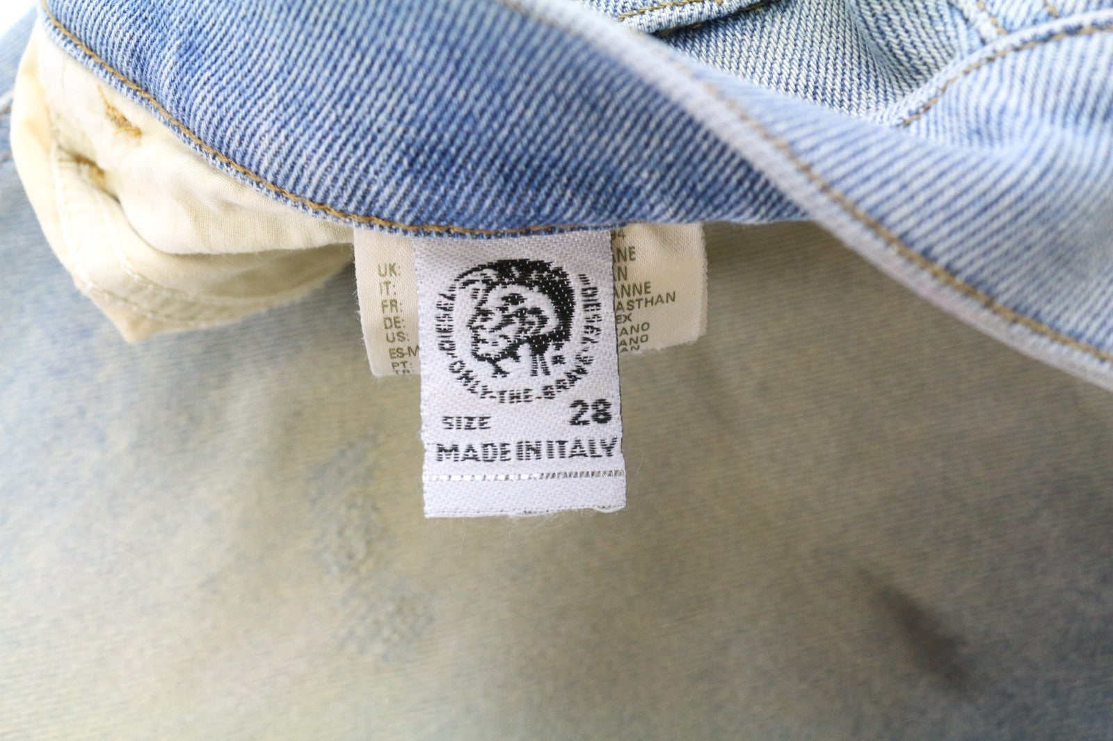 DIESEL D-Eetar 081AK Men's W28/L32 Blue Stained Tapered Cotton Stretch