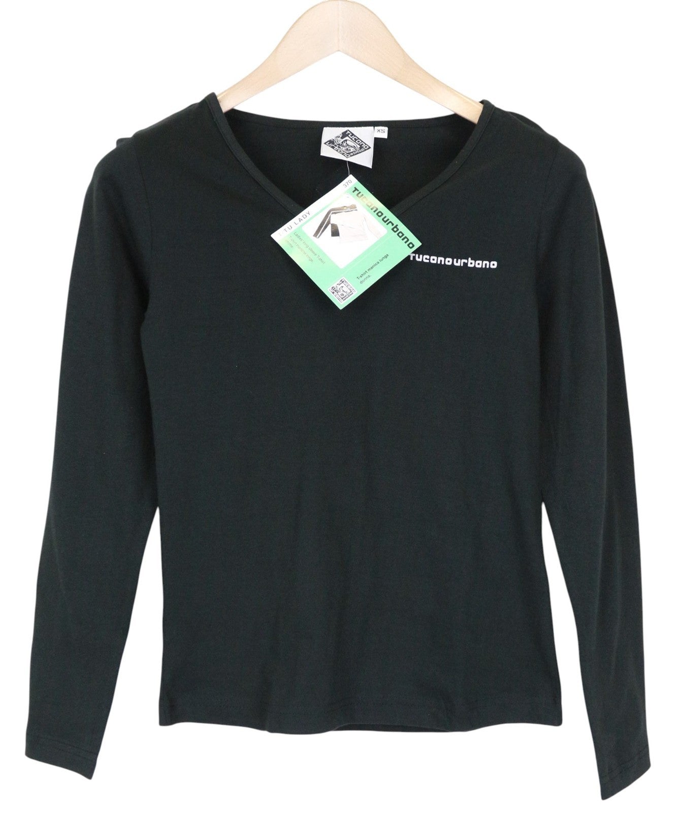 TUCANO URBANO T-TU Lady Women's XS Black Long Sleeve Cotton Pullover Tee