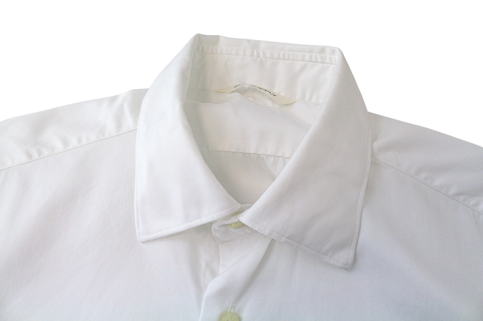 SUITSUPPLY Men's Formal Shirt ~M Slim Twill White Cotton Button Long Sleeve