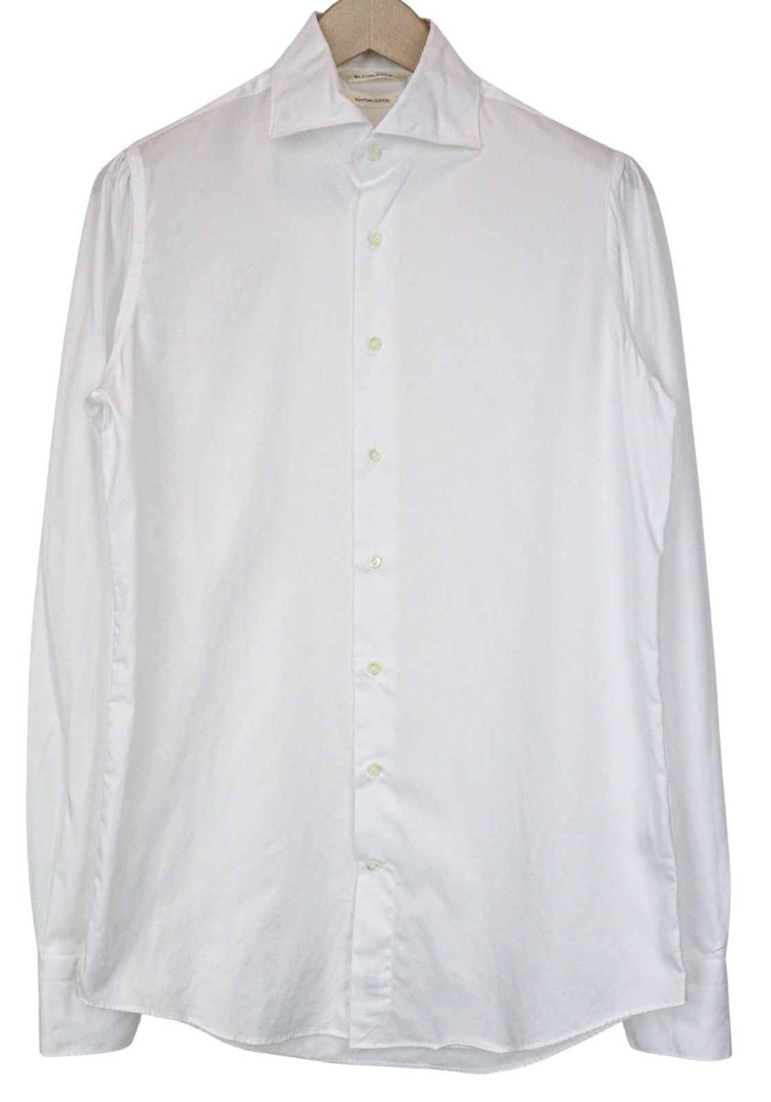 SUITSUPPLY Men's Formal Shirt 40L/15.75L Slim White Cotton Button-Up Long