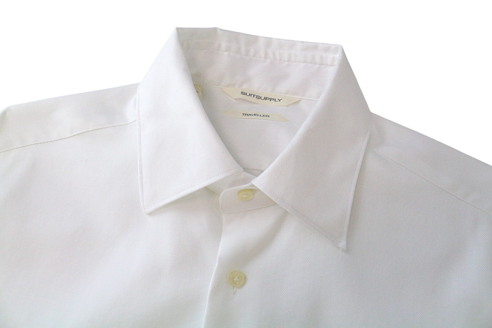 SUITSUPPLY Traveller Men's Formal Shirt 39L/15.5L Slim White Cotton Classic